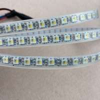 SK6812RGBW(6500K) led addressable strip;100leds/m;8mm wide PCB;DC5V;2m a roll;waterproof in silicon tube;IP66;WHITE PCB